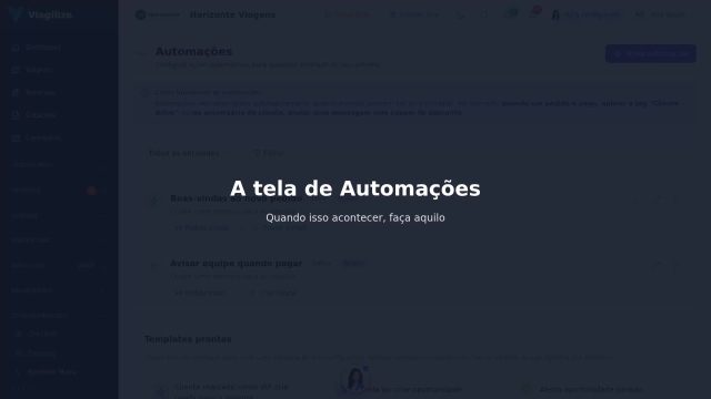 A tela de Automações