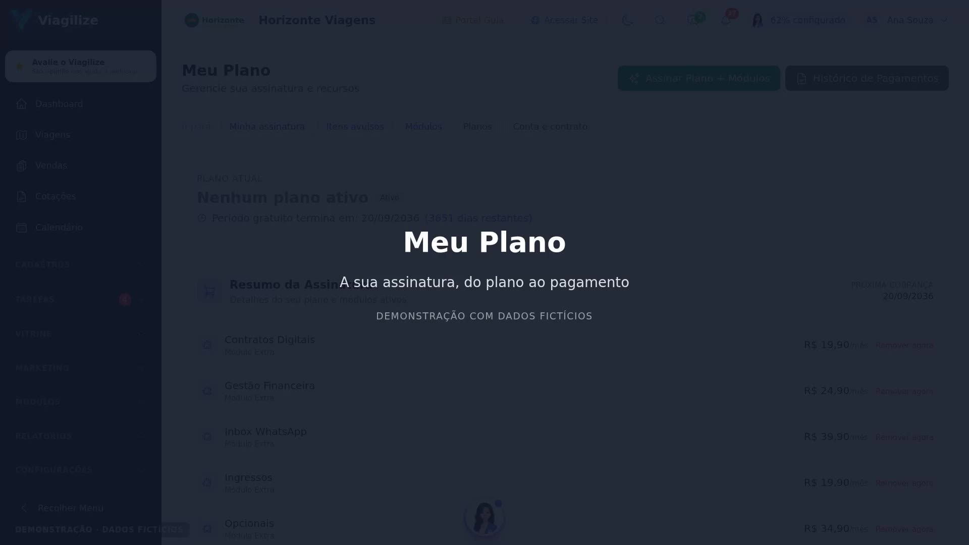 Meu Plano e formas de pagamento