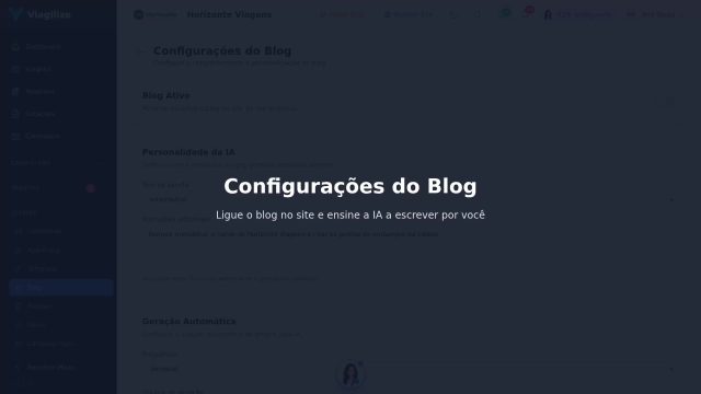 Configurações do Blog