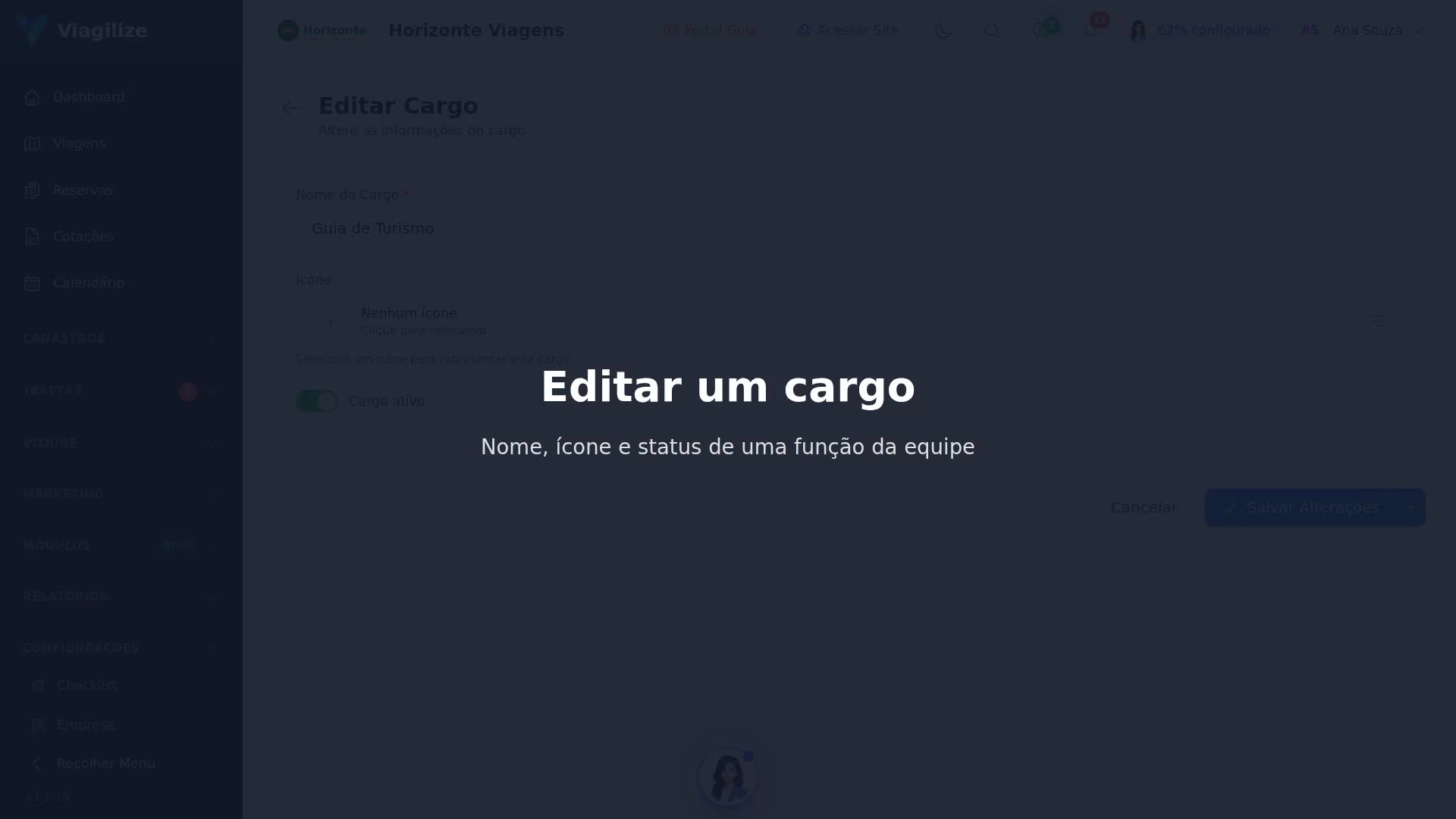 Editar um cargo