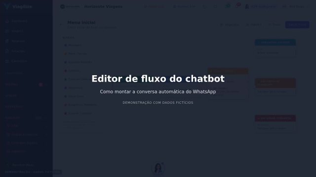 Editor visual de fluxo do chatbot