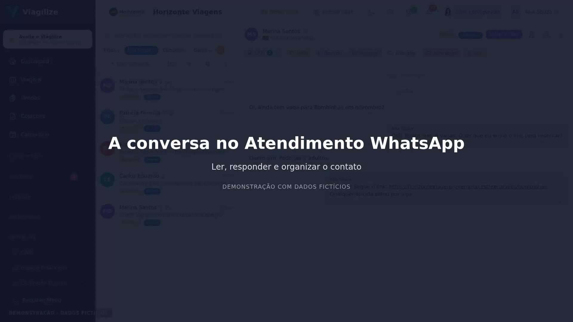 A conversa no Atendimento WhatsApp