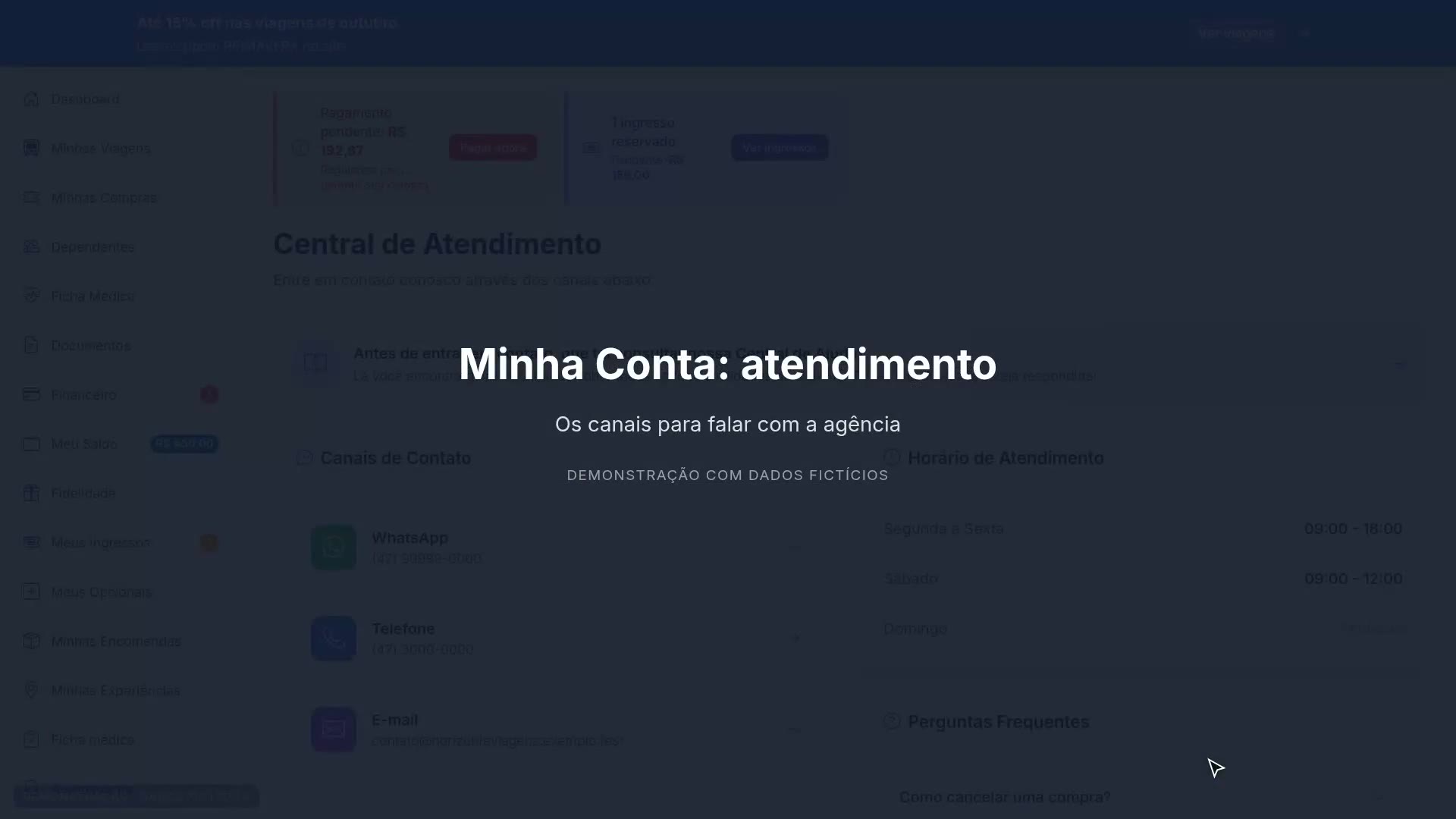 Minha Conta: atendimento