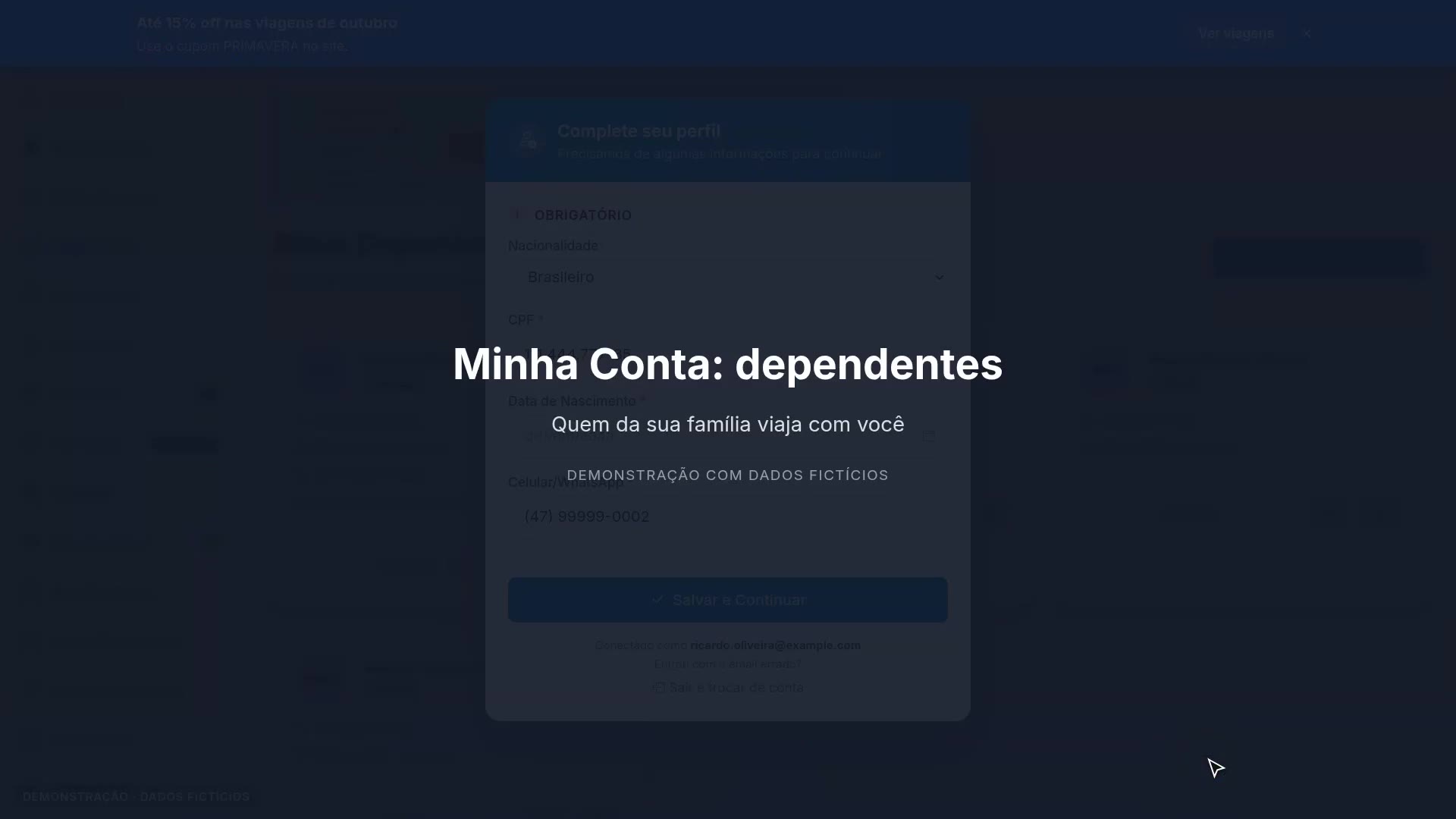 Minha Conta: dependentes