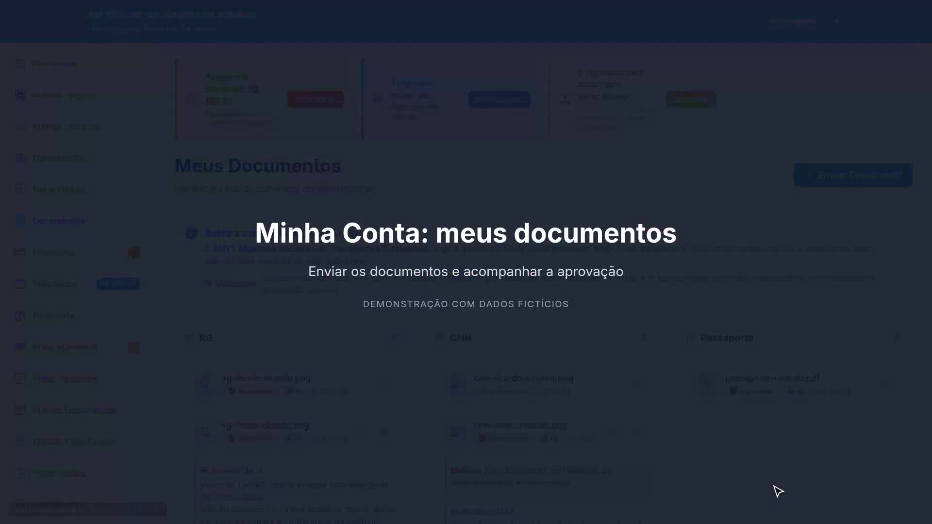Minha Conta: meus documentos