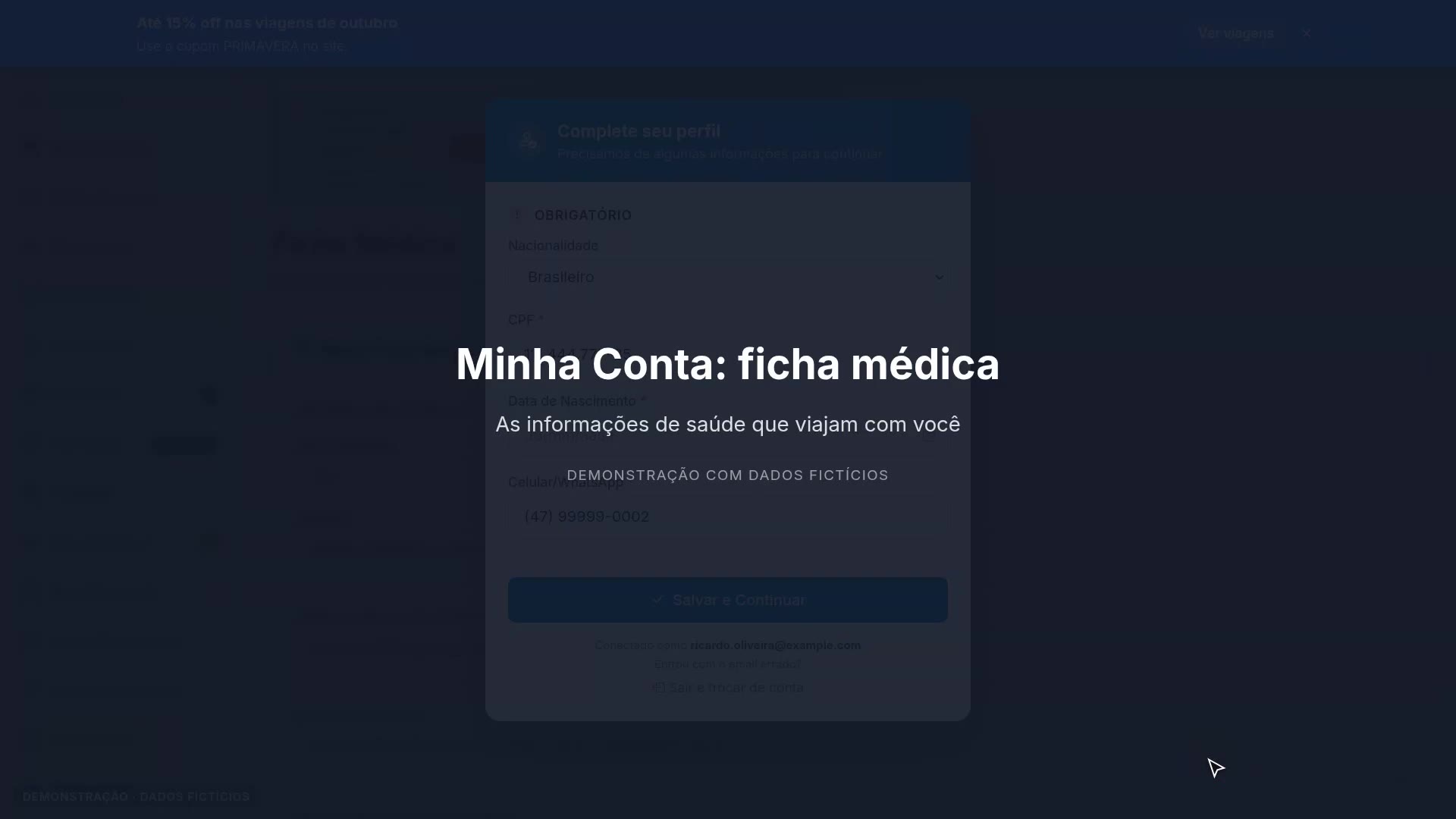 Minha Conta: ficha médica