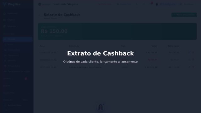 Extrato de Cashback do cliente