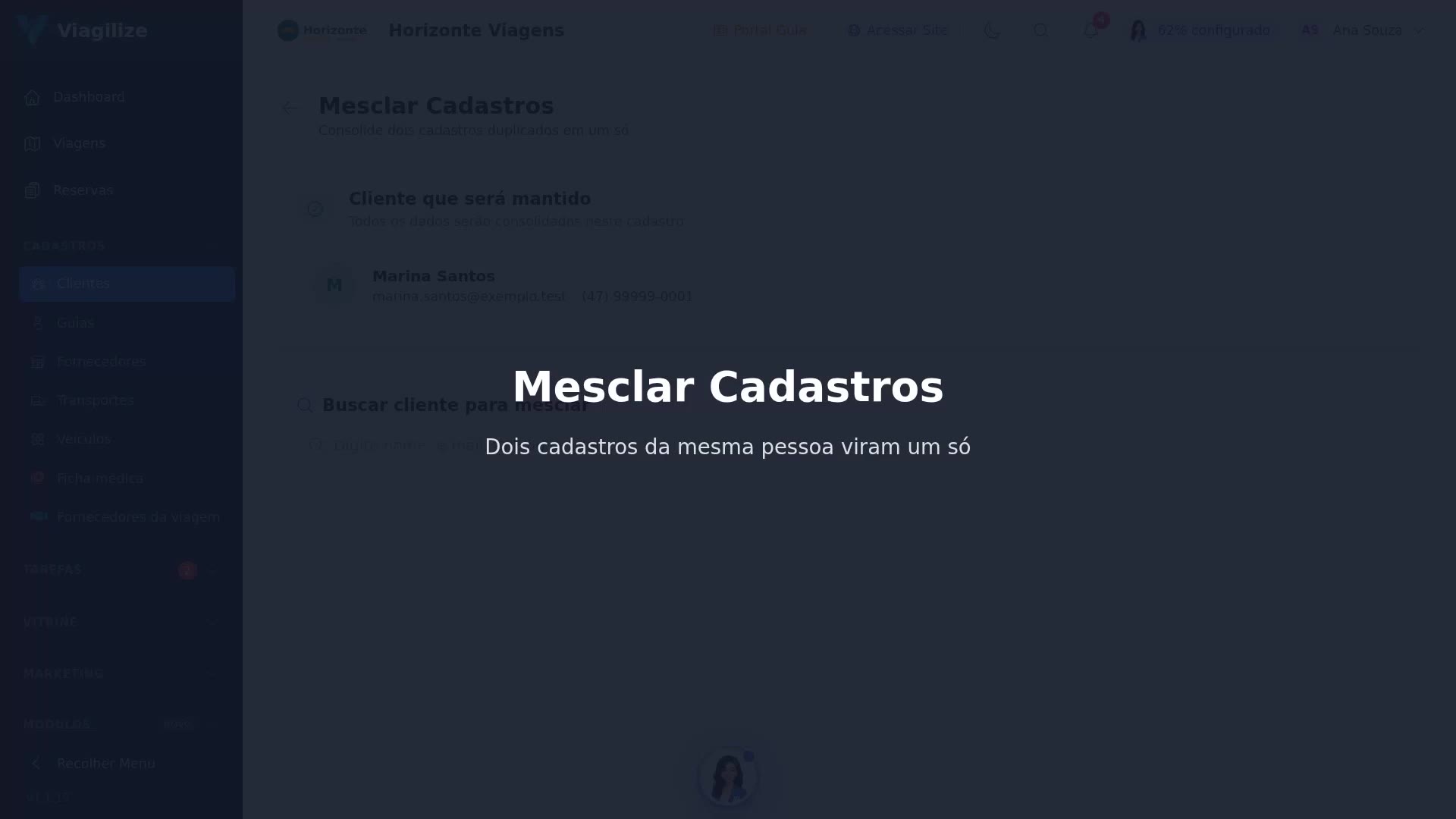 Mesclar cadastros de clientes