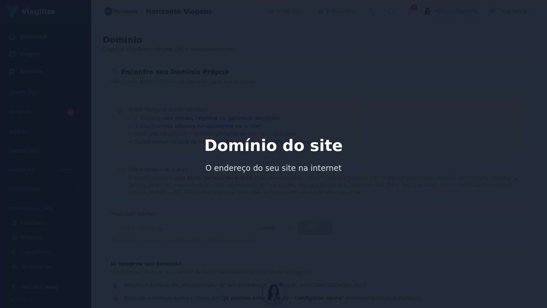 Domínio do site