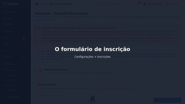 O formulário de inscrição