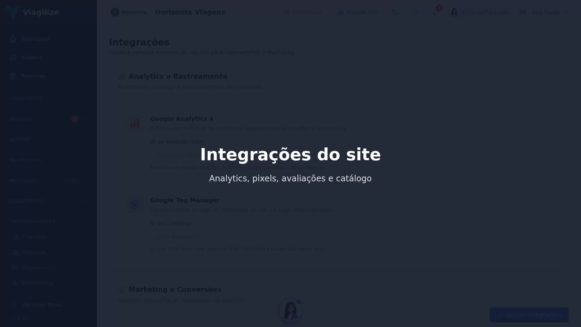 Integrações do site