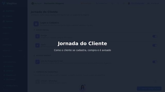 Configurações: Jornada do Cliente
