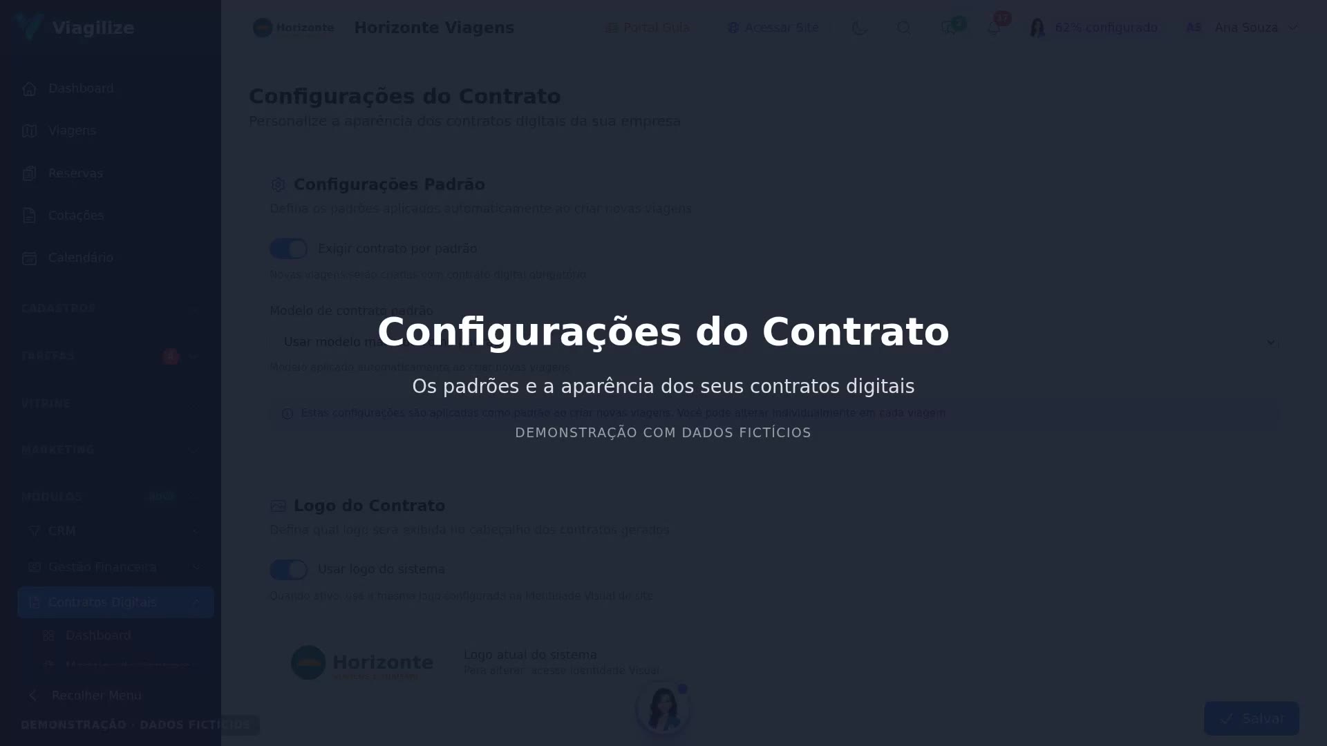 Configurações do Contrato