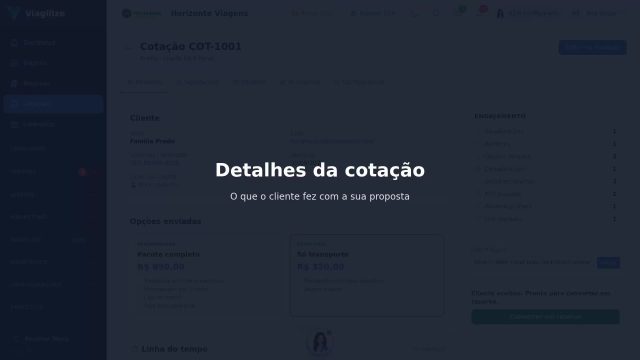 Detalhes da cotação enviada