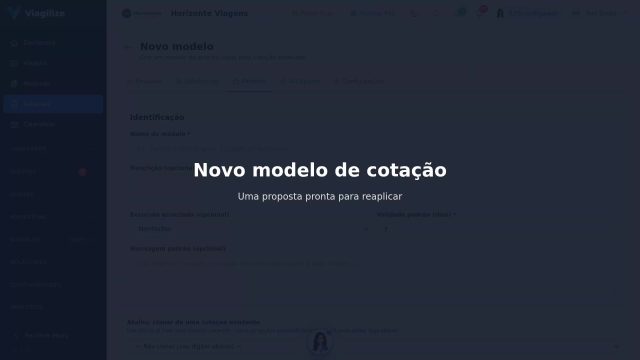 Novo modelo de cotação
