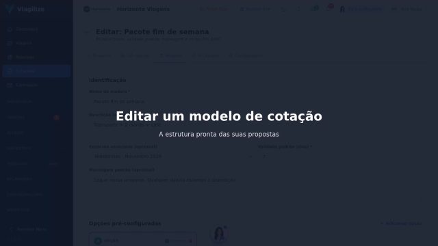 Editar um modelo de cotação