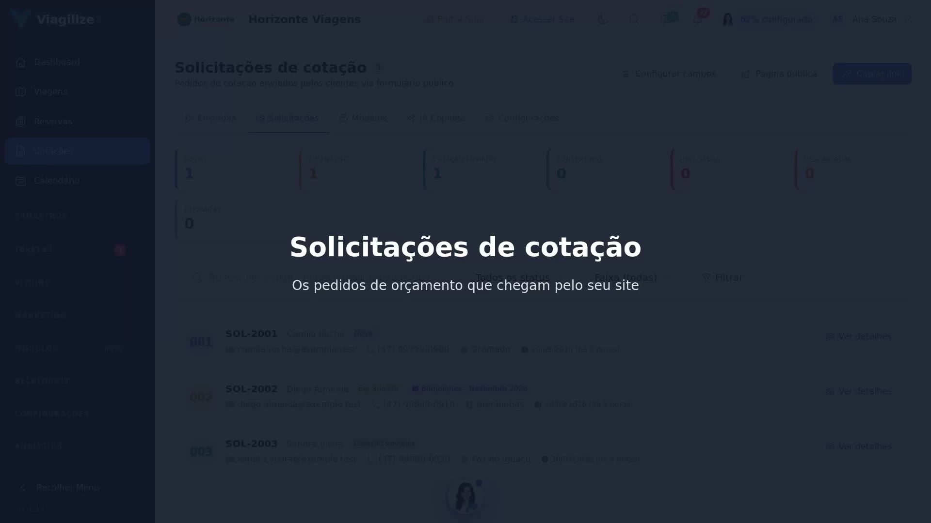 Solicitações de cotação