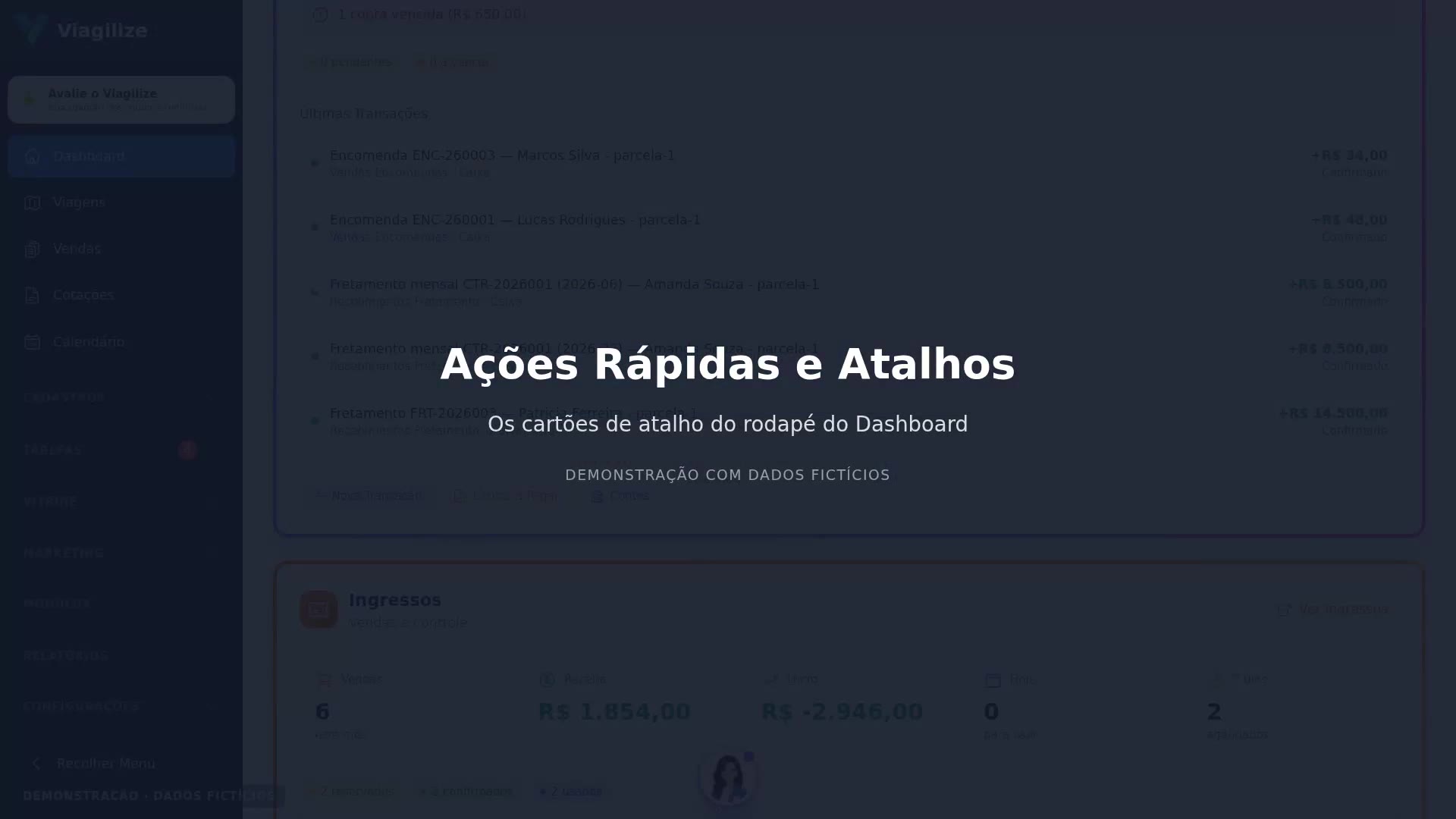 Ações Rápidas e Atalhos