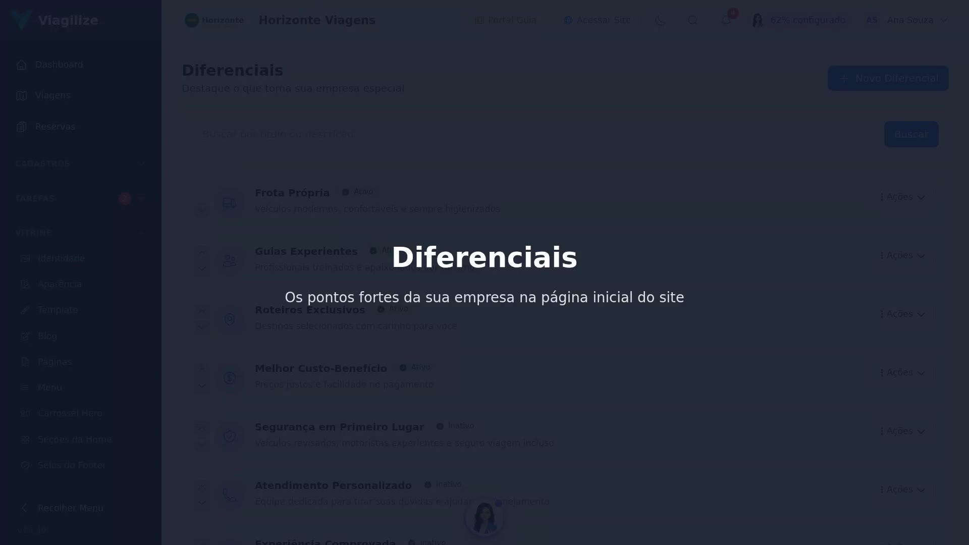 Diferenciais do seu site