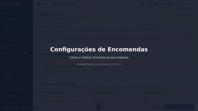 Configurações de Encomendas