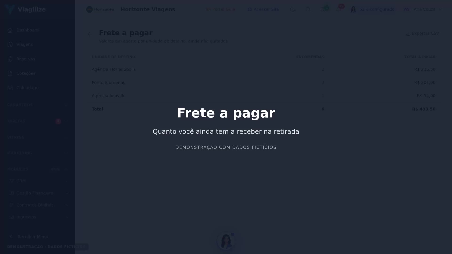Relatório Frete a pagar