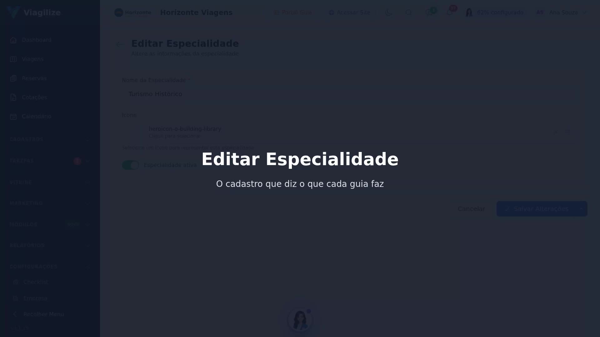 Editar Especialidade