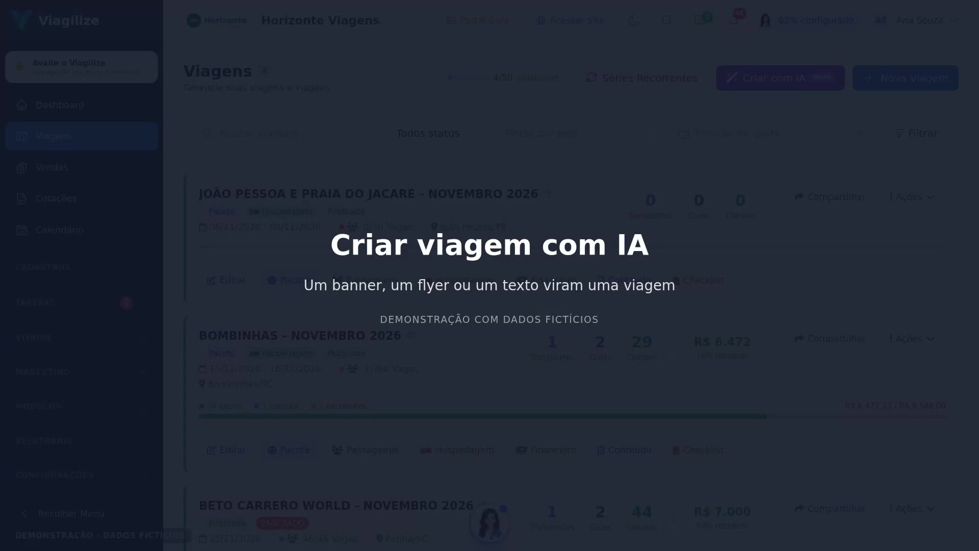 Criar viagem com IA