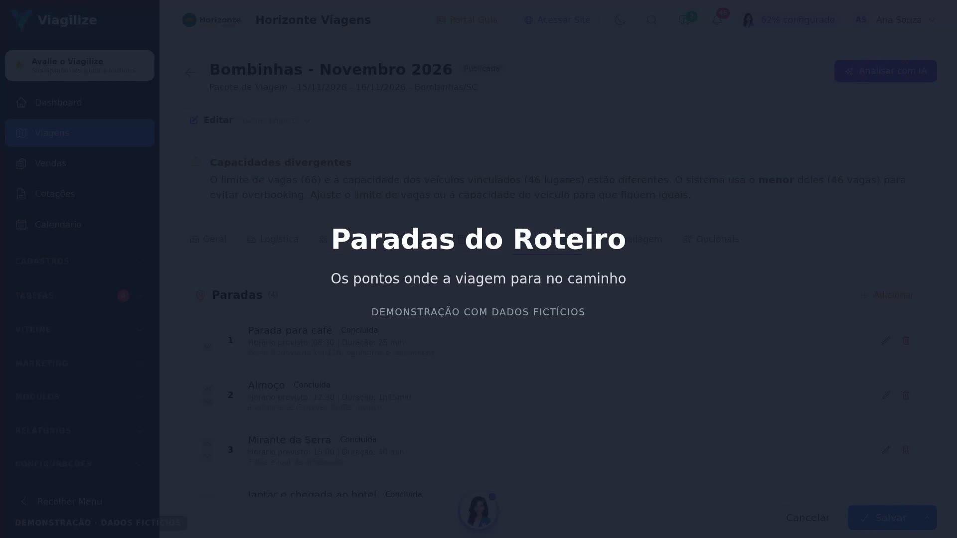 Paradas do Roteiro