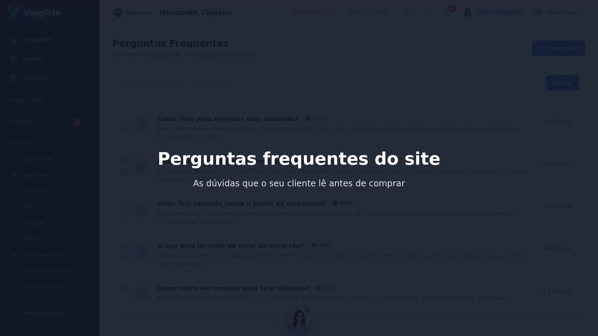 Perguntas frequentes do site