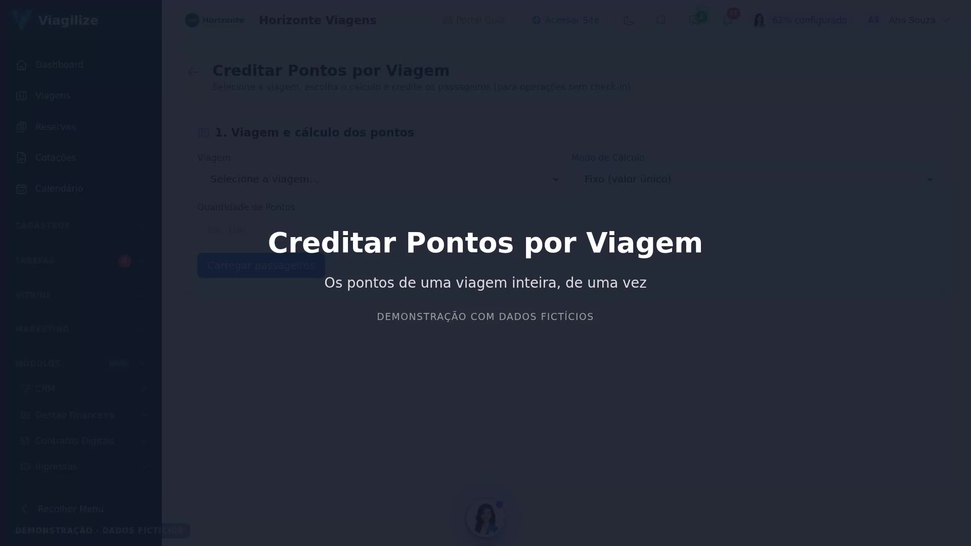 Creditar pontos por viagem