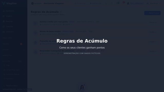 Regras de Acúmulo do programa de fidelidade