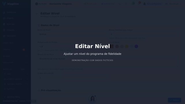 Editar um nível do programa de fidelidade