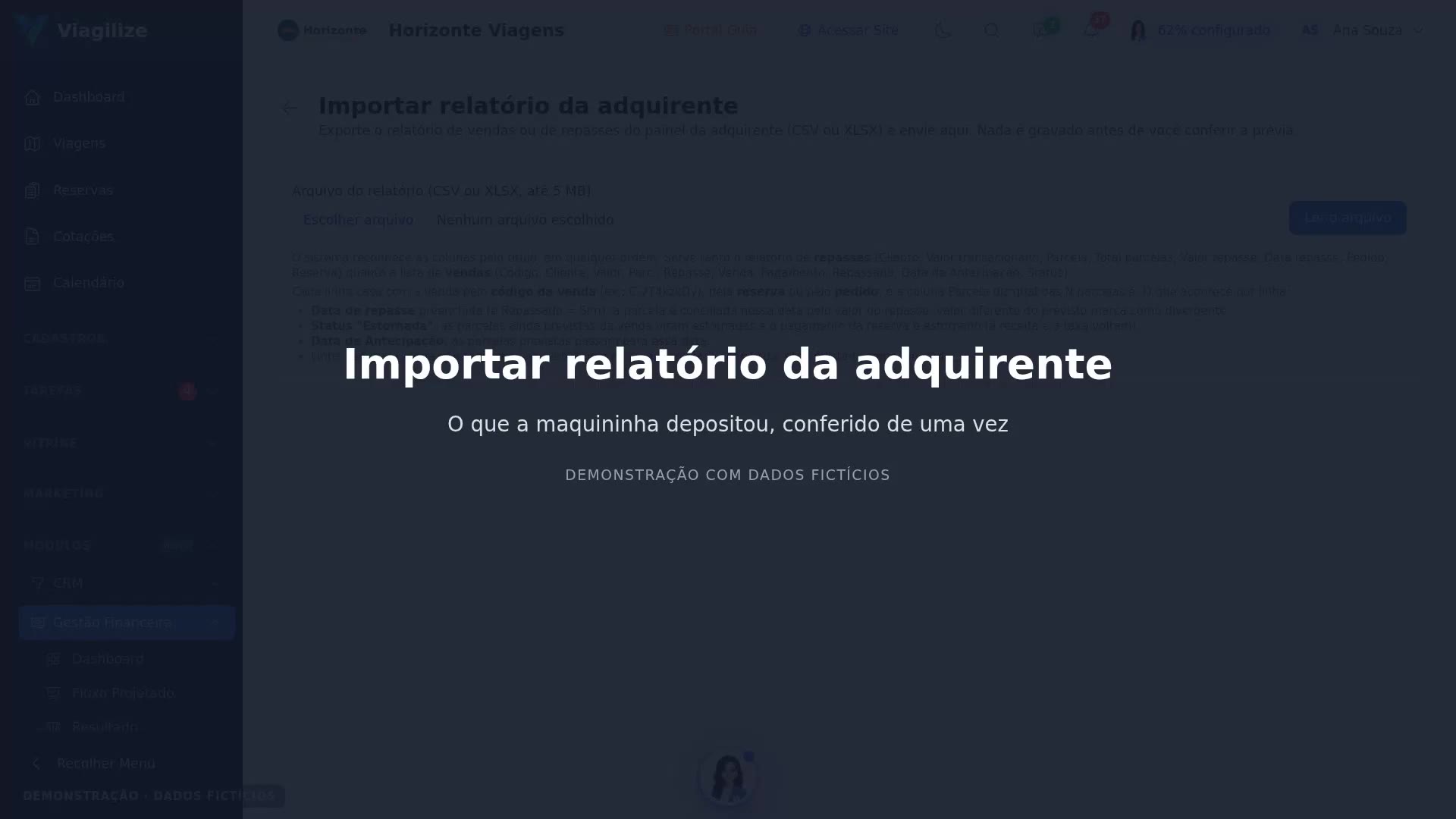 Importar relatório da adquirente