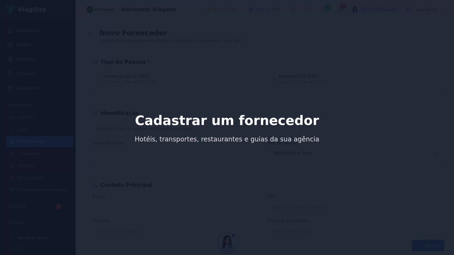 Cadastrar um fornecedor