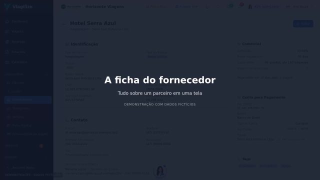 A ficha do fornecedor