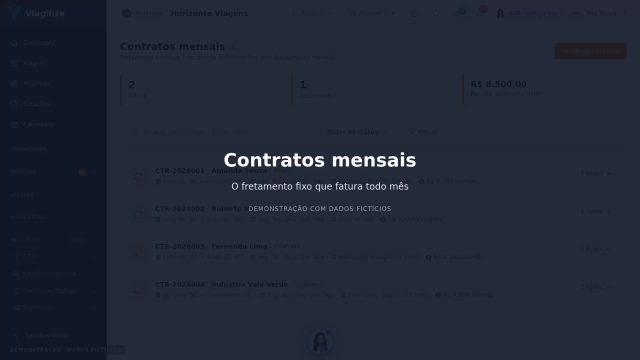 Contratos mensais de fretamento