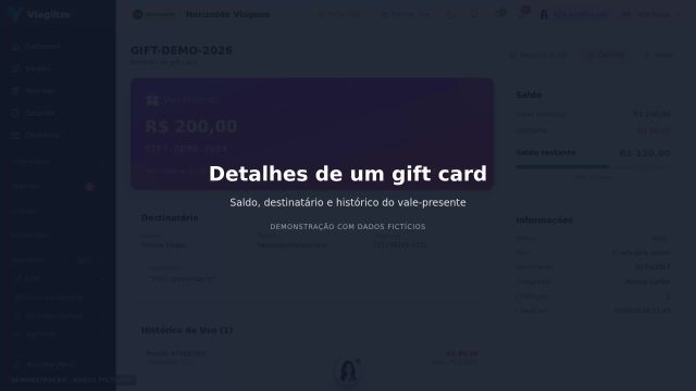 Detalhes de um gift card