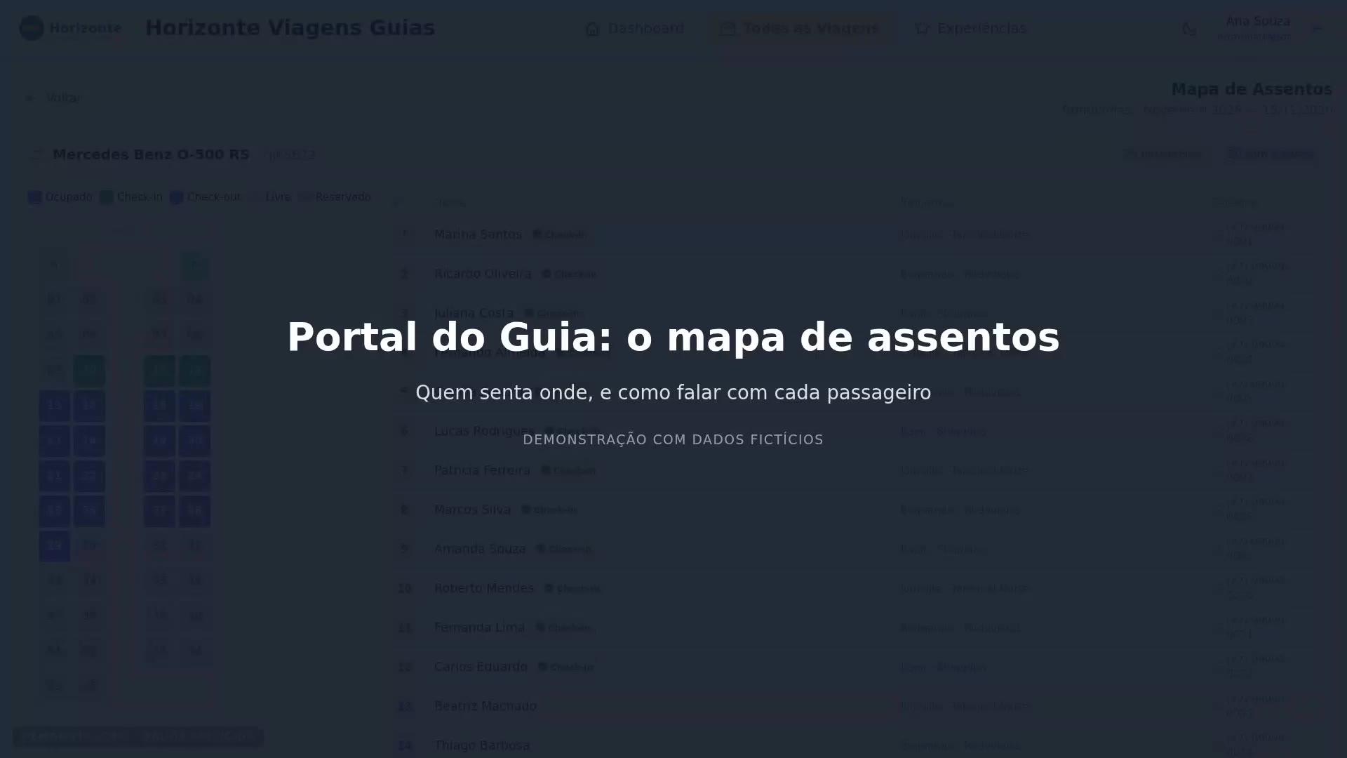 Portal do Guia: o mapa de assentos