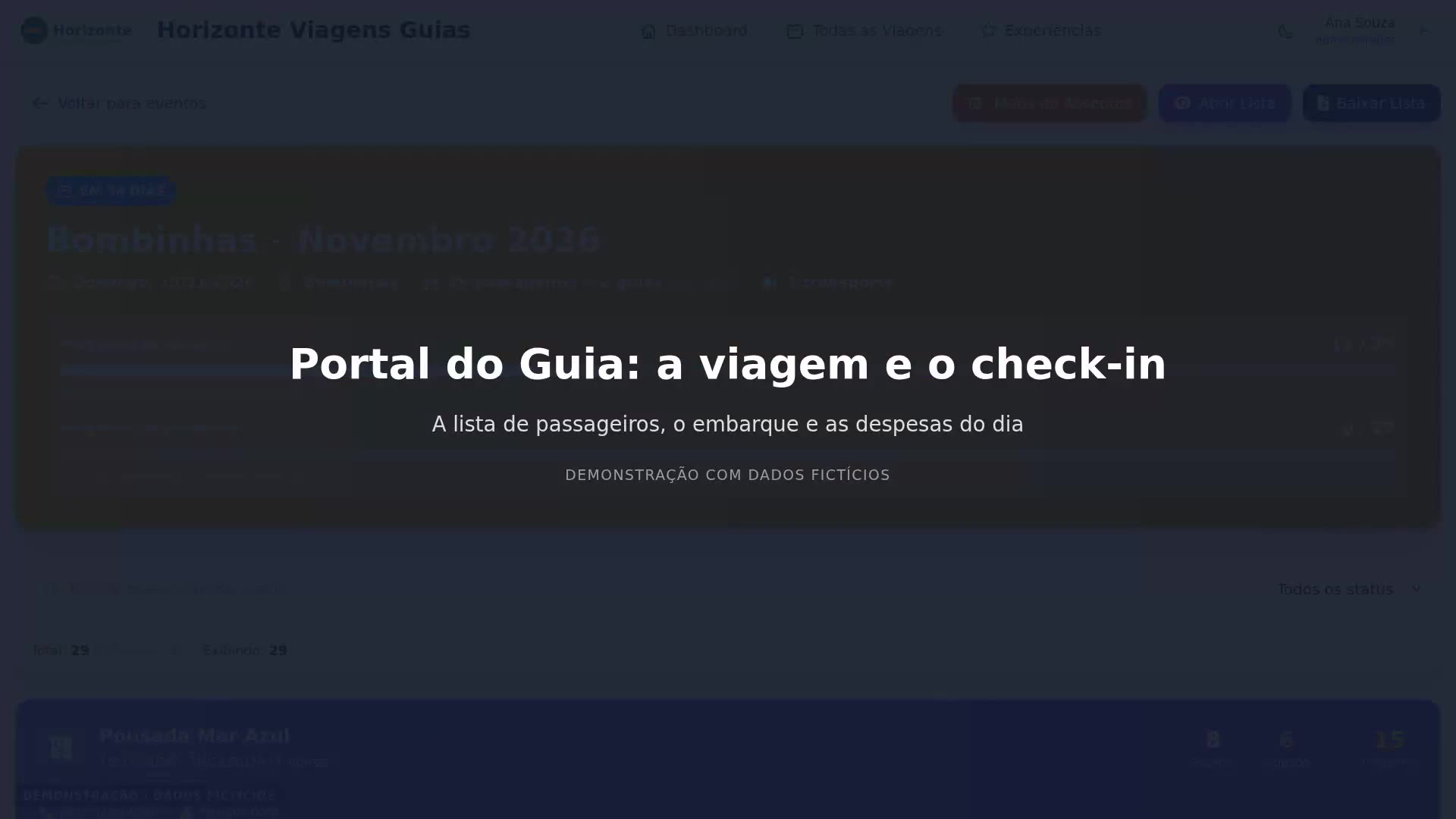 Portal do Guia: a viagem e o check-in