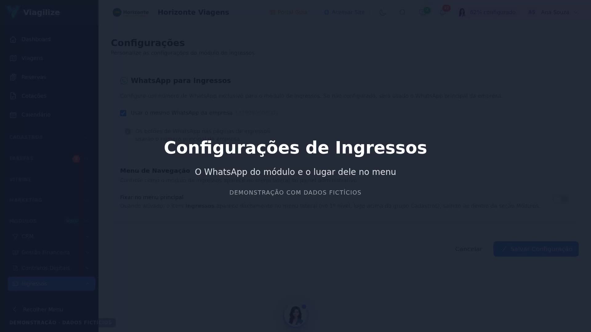Configurações de Ingressos