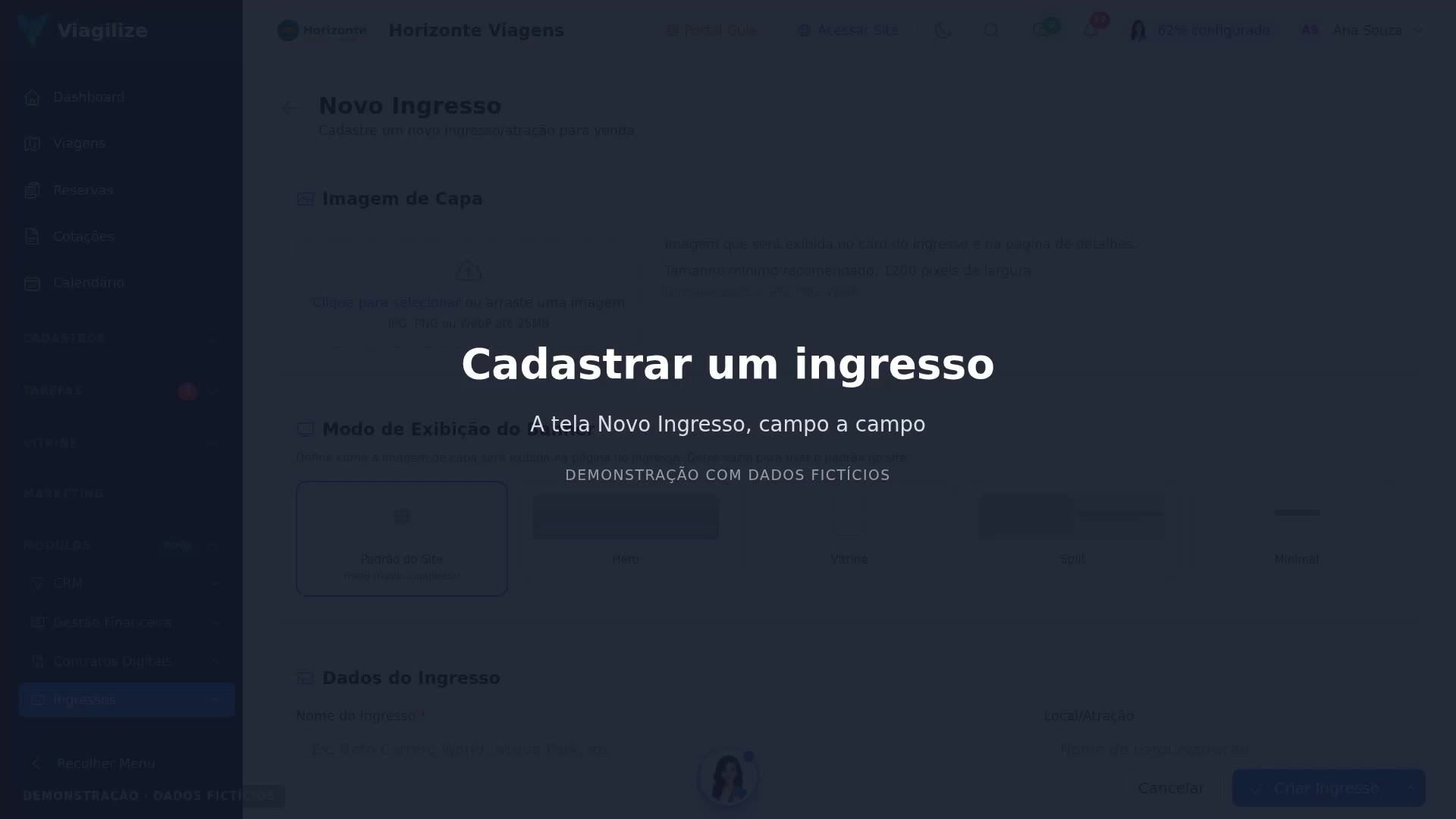 Cadastrar um ingresso