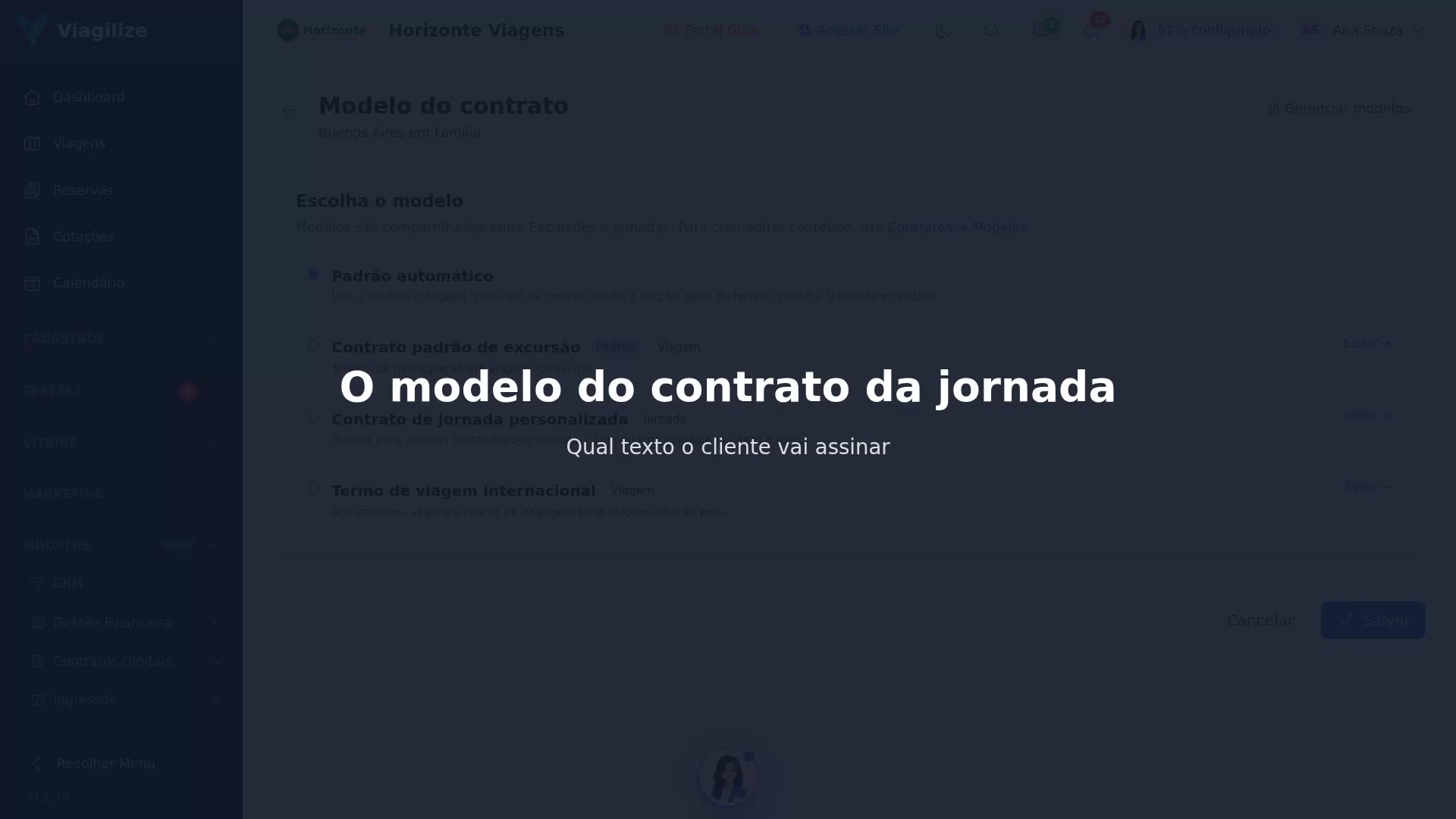 O modelo do contrato da jornada