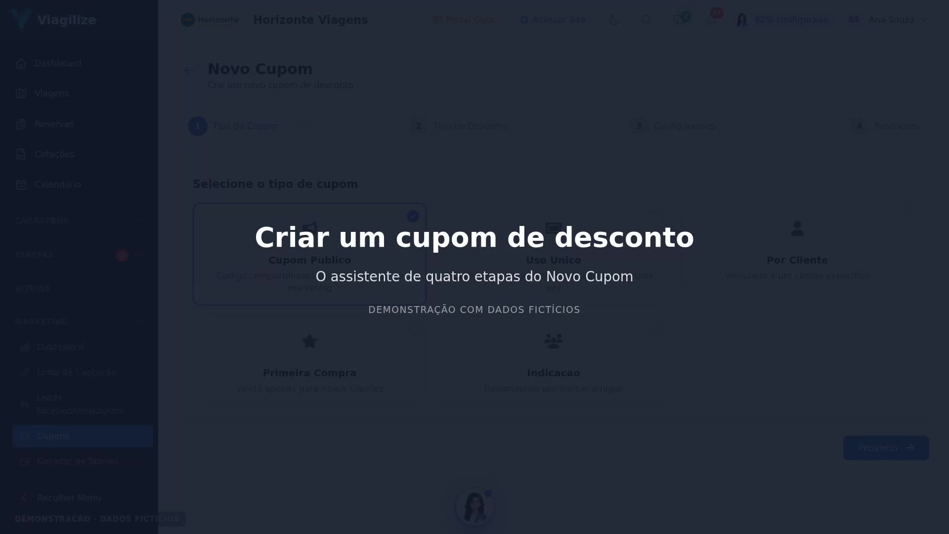 Criar um cupom de desconto