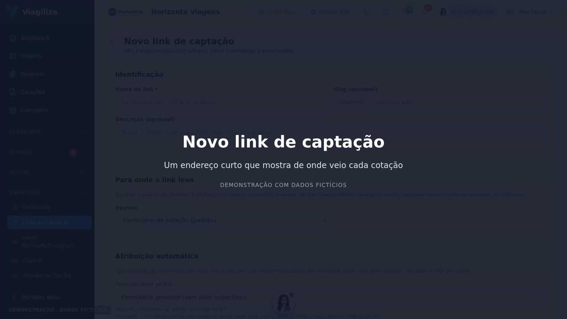Novo link de captação