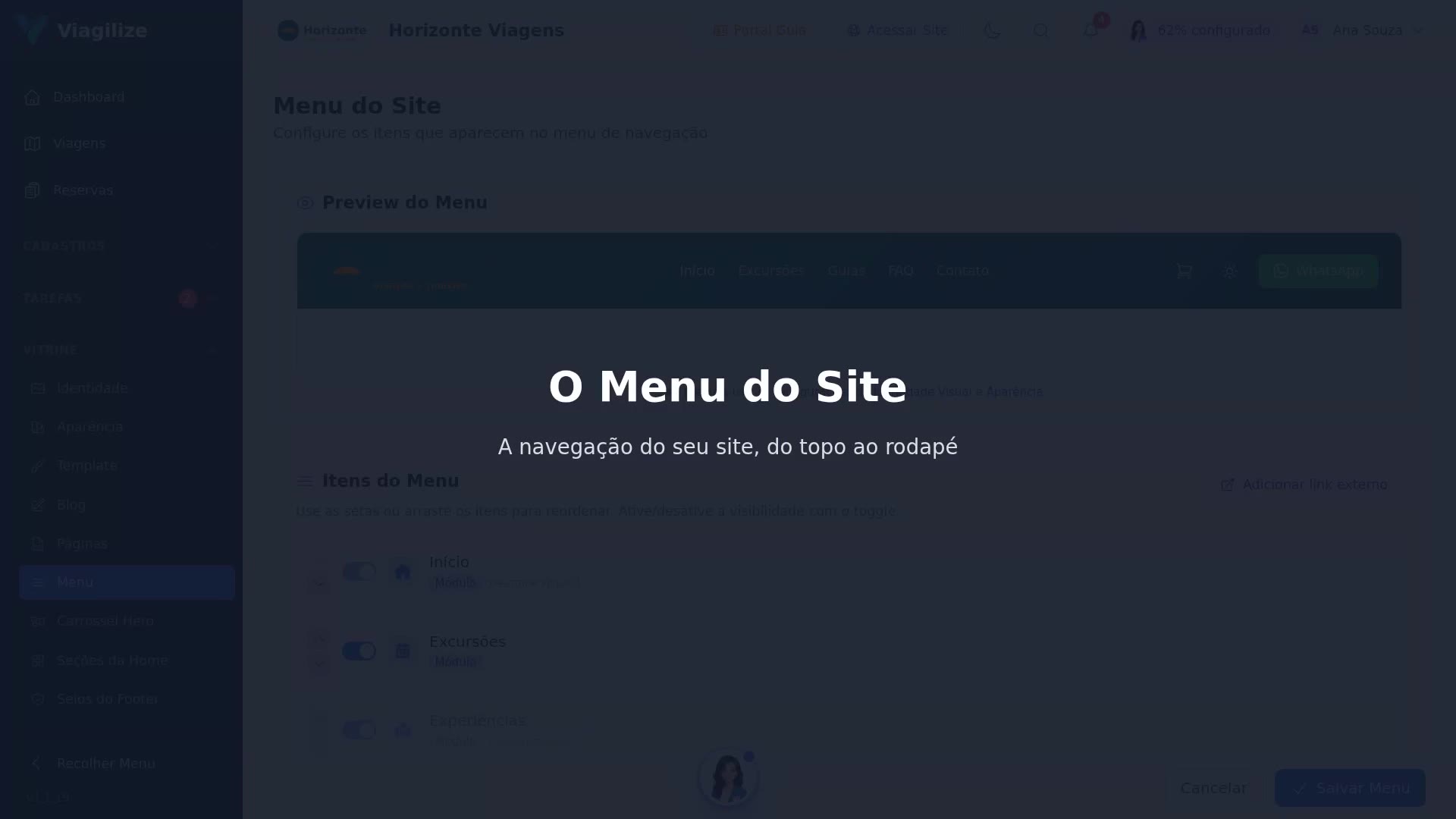O Menu do Site