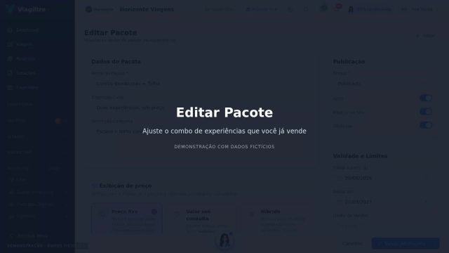 Editar um pacote de experiências