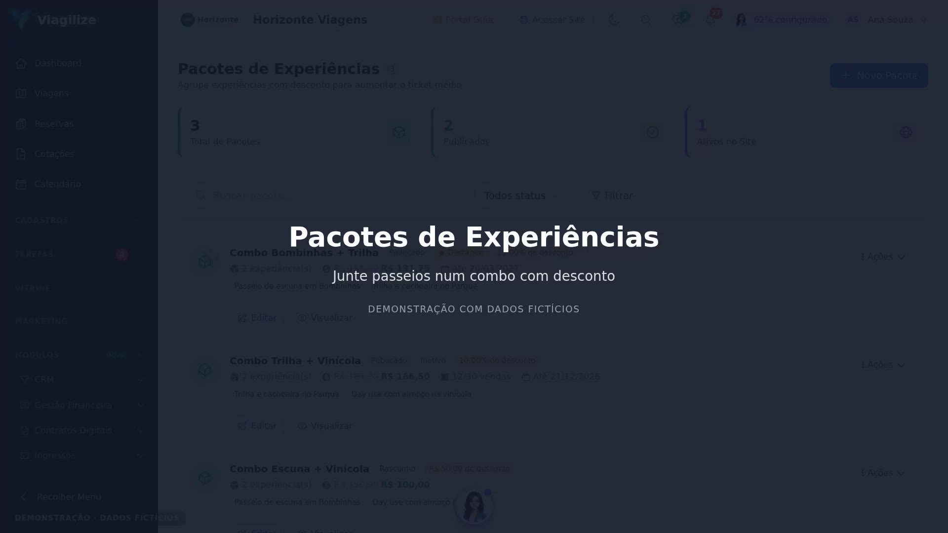 Pacotes de Experiências