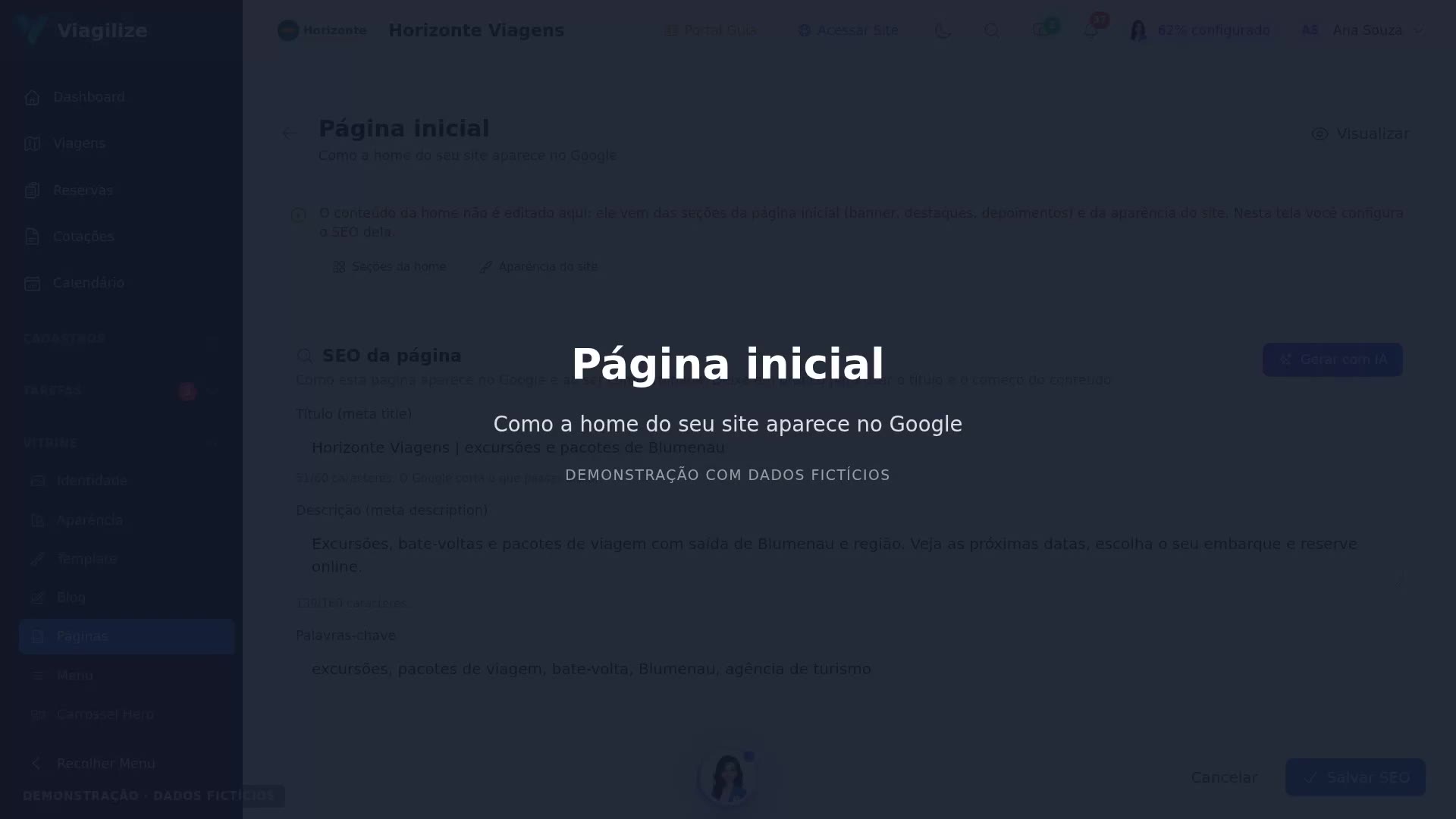SEO da página inicial