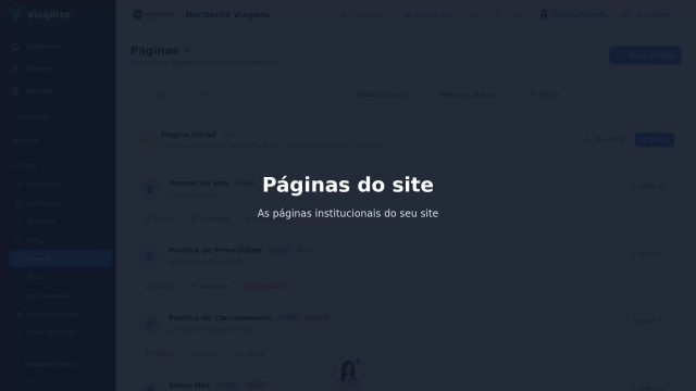 Páginas do site