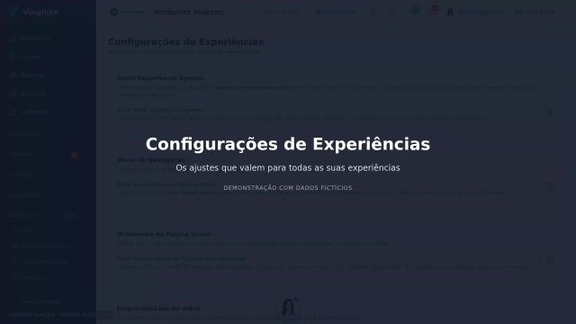 Configurações de Experiências